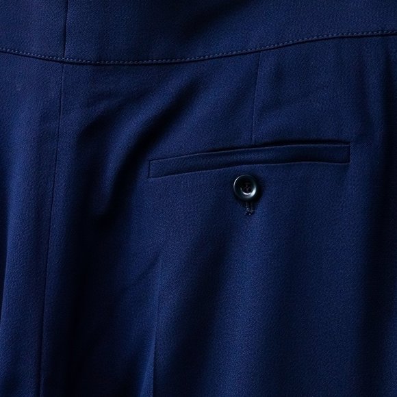 Chloe Deep Blue Wide-Leg High Waisted Trousers - Picture 7 of 11